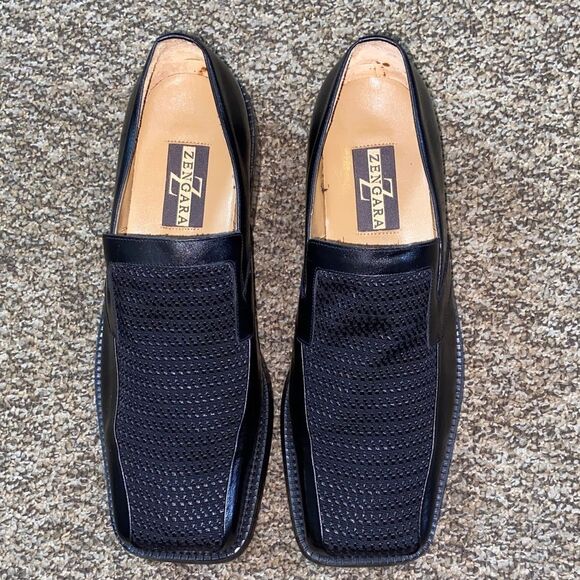 VTG, ZENGARA FASHION Dress Shoes Men\'s Black Leather Loafers Size 8 US main image 7